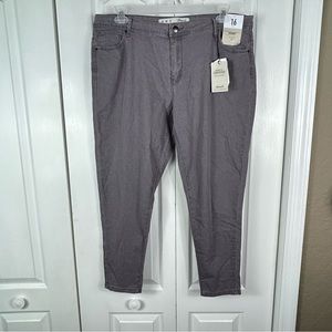 Denim & Co. gray midrise skinny jeans, size 16 new